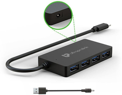 Ultraprolink iExpand USB Type C 3.1 (Gen 1) to USB 3.0 x 4 port Hub UL1054 USB Hub(Black)