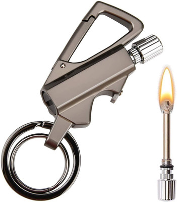 RHONNIUM Waterproof Cigarette Flint Lighter + Keyring + Bottle Opener-Grey FL-22 Cigarette Lighter(Grey)