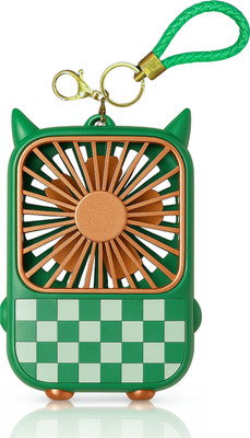 JIWA ESSENCE Mini Portable USB Fan Hand Fan Mini KeyChain Fan Rechargeable Fan, USB Air Cooler, USB Fan(Green)