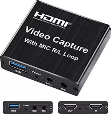 TECHGEAR MIC R/L Loop Out USB 2.0 Video Capture Card with Phone Game Recording Box MIC R/L Loop Out USB 2.0 Video Capture Card with Phone Game Recording Box USB Fan(Black)