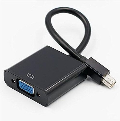 RuhZa Mini DisplayPort to VGA Female Cable Adapter Converter for Mac, Mac Book Pro Air, i Mac, Microsoft Surface Pro & Pro 2 3 4 etc. USB Cable(Black)