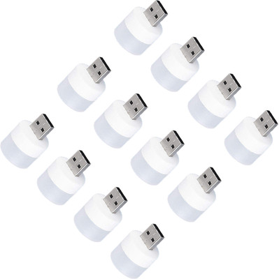 MOOZMOB Warm White Mini USB LED Lights for Night Mini Emergency Light Compatible with Mobile Chargers Laptops Powerbanks and Other USB Port Devices 12 Pieces Led Light(White)