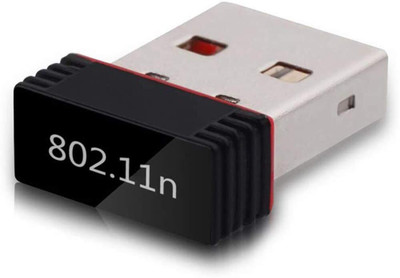 RuhZa High Speed Long Range Nano WiFi Dongle, Connector, Receiver 802.11B/G/N 2.0 Wireless Wi Fi 2.4GHz Wireless LAN Network Card External Bluetooth(Black)