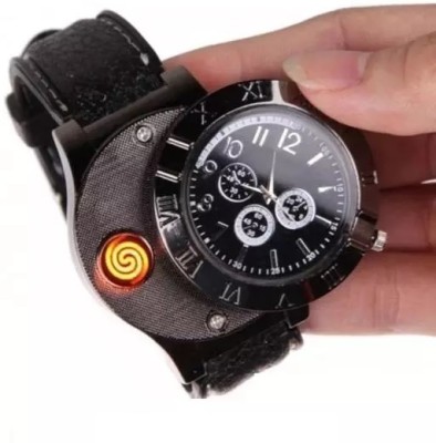ASTOUND Cigarrete Electronic Lighter USB Rechargeable Quartz Wrist Watch WWL-13 Cigarette Lighter(Black)