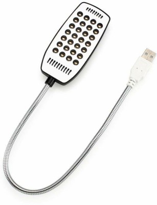 MOOZMOB Plug & Play 360 Degree Flexible USB Led White Light for Laptop with ON/OFF Button for Study Compatible with Laptop Power Bank USB Hub Phone Charger White Led Light(Silver)