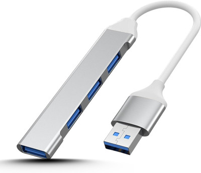 WEROX USB 3.0 4-Port Portable Data Hub for Mac, iMac, MacBook Pro USB 3.0 4-Port Portable Data Hub for Mac, iMac, MacBook Pro USB Hub(Silver)