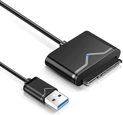 RuhZa SATA to USB 3.0/2.0 Cable, USB 3.0/2.0 to SATA III USB 3.0 to SATA III Hard Drive Adapter Compatible for 2.5 3.5 Inch Desktop USB Cable(Black)