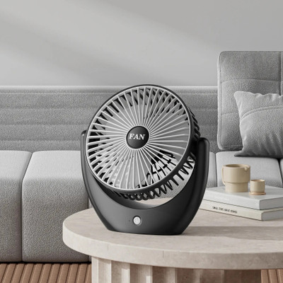 Tazomi Mini USB Charging Desktop Fan Multi-Angle Air Delivery Three Speeds Quiet Table Mini Portable Battery Operated USB Fan(Black 01)