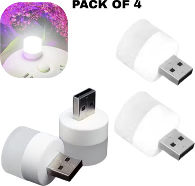royalzonmart LED Mini USB Bulb Portable Light for Laptop, PowerBank,Travel, Night (PACK OF 4) USB MINI BULB 4 Led Light(White)