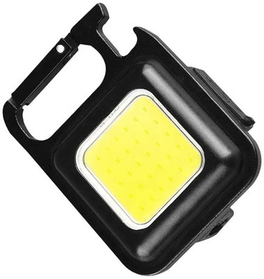 MOOZMOB USB Rechargeable Mini COB Flashlight Keychain Torch Light with 3 Modes for All Indoor and Outdoor Activities Compatible with USB Devices Small Led Light(Black)
