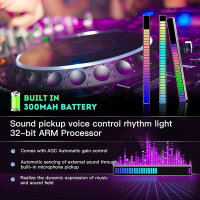 Xydrozen Voice Activated Rhythm RGB Light | Pickup Light Smart Sensor Light