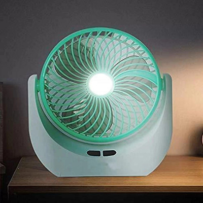 HRK Folding Rechargeable Fan Powerful And Multifunction Foldable Angle Multifunction portable USB table fan TT_34 USB Fan(Green, White)