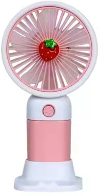 Raptor High Speed Portable Mini Rechargeable Fan With Stand & USB Charging Cable Personal High Speed Fan for Women, Makeup, Men, Office, Travel, Ground, Stadium Rechargeable Fan(White, Pink) Raptor High Speed Portable Mini Rechargeable Fan With Stand & USB Charging Cable Personal High Speed Fan for Women, Makeup, Men, Office, Travel, Ground, Stadium Rechargeable Fan(White, Pink)