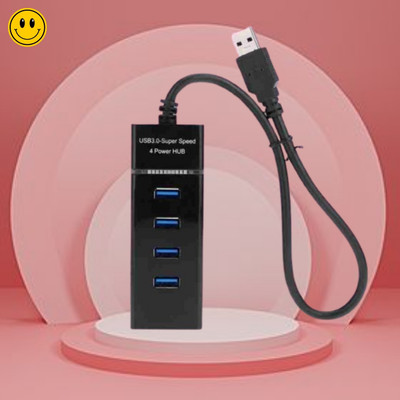 FRONY 4 in 1 USB Hub Multiport Adapter with Fast Data Transfer Speed for PC/LaptopQ496 4 in 1 USB Hub Multiport Adapter with Fast Data Transfer Speed for PC/LaptopQ496 USB Hub(Black)