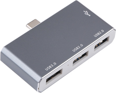 ULTRABYTES Type-C to OTG 4 Port Type-C USB 3.0 USB 2.0 HUB Adapter Portable usb hub USB Hub(Grey)