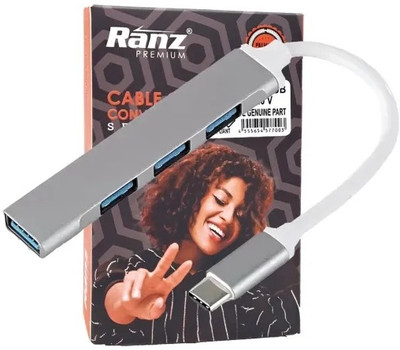 Ranz Type-C To USB Hub 4 Port Type-C TO USB Hub 4 Port USB Hub(GRAY)