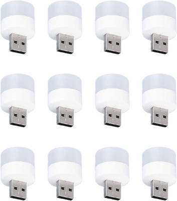 WRADER Portable Mini USB LED Lights for Dark and Night Light Compatible with USB Chargers Laptops Powerbanks and USB Port Devices 12 Pieces Led Light(White)
