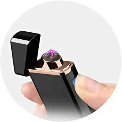 STROMBUCKS Touch Sensor Electronic Lighter Dual Arc Technology Body Cigarette Lighte Touch Sensor-Black Cigarette Lighter(Black)