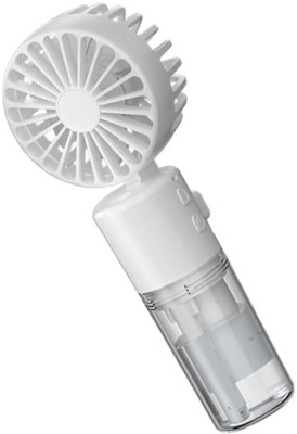 MZ F2 (PORTABLE RECHARGEABLE USB FAN) 3 Speed Mode High Speed with 1200mAh Battery F2 Neck Hanging Spray USB Fan(White)