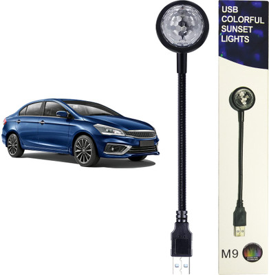 WRADER Portable USB Disco Light with 7 Colors and 9 Functional Modes USB Led Projector Light for Ciaz Car Other Cars SUVs Home Parties Bedroom and Hall Multicolor Led Light(Black)