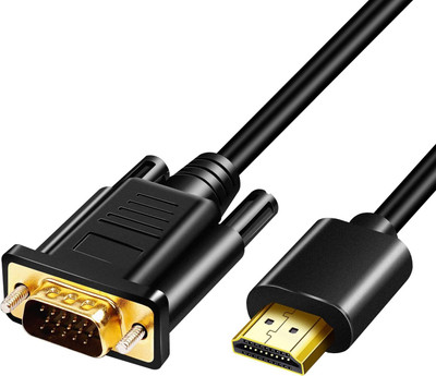 VOOCME HDMI to VGA Adapter Cable, Gold Plated 1080P Active HDMI Digital to VGA Analog Video Adapter Converter Cable for Desktop, Projector, HDTV, Raspberry Pi Laptop Accessory(Black)