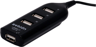zebion 4 Port Faster Data Transfer Speed and Durable Body Pronto101 USB Hub(Black)