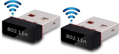 Red Champion For PC, Desktop,Nano Size WiFi Dongle Compatible with Windows, Mac OS & Linux Wi-Fi Receiver 950 Mbps Wireless Network USB Adapter 2.4GHz, 802.11b Pack of -2 USB LAN Card, Laptop Accessory(Black -Pack of -2)