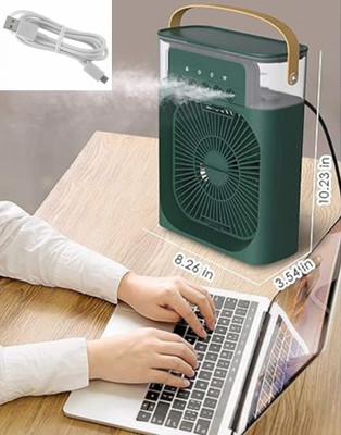 KRITAM Portable Air Conditioner Fan Personal Cooler Desk Fan for Shop, Office, Kitchen Air Small AC Quiet Personal Air Cooler USB Powered Mini Desktop USB Air Cooler(Green)