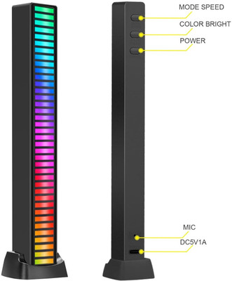 Xydrozen RGB Voice-Activated Rhythm Lights 32 LED 18 Colors o Spectrum Smart Sensor Light