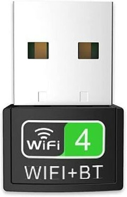 RuhZa 2.4GHz Band 150Mbps Network Dongle Supports for PC/Laptop (Black) USB 2 in 1 WiFi Bluetooth Adapter, Wireless Card 802.11 Laptop Accessory(Black)