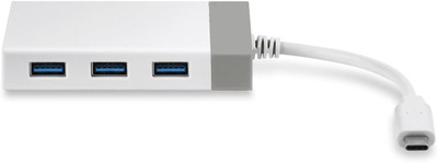 ULTRABYTES 4-Port USB 3.0 Mini Hub 3.0 Mini Hub USB Hub(White)