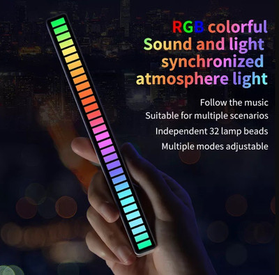 RHONNIUM Voice-activated Car Atmosphere Level Light Desktop Pickup Rhythm Voice-activated Car Atmosphere Level Light Desktop Pickup Rhythm-X5 Led Light(RGB)
