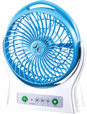 Flipkart SmartBuy 7605 -RECHARGEABLE TABLE FAN- 4000mAh Battery, With LED Night Light 7605 USB Fan(Blue)