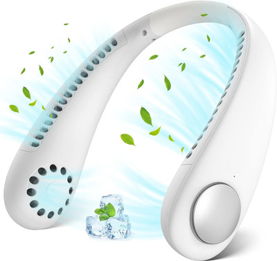 VOLTegIC Battery Operated Usb And 3 Speeds,Neck Air Conditioner NF-20 Rechargeable Fan, USB Fan(White)