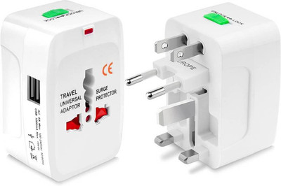 SSVOCATIONPOINT Unique Surge/Spike Protected Electrical Plug Worldwide Adaptor Unique Universal Travel Adapter With Built In Dual USB Charger Ports 100-240V USB Cable, Laptop Accessory, USB Charger(White) SSVOCATIONPOINT Unique Surge/Spike Protected Electrical Plug Worldwide Adaptor Unique Universal Travel Adapter With Built In Dual USB Charger Ports 100-240V USB Cable, Laptop Accessory, USB Charger(White)
