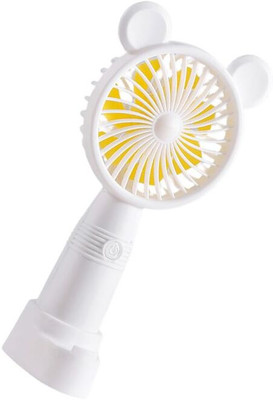 MZ M3 (RECHARGEABLE PORTABLE USB FAN) 3 Speed Mode High Speed with 1200mAh Battery with Mobile Stand USB Fan(White)