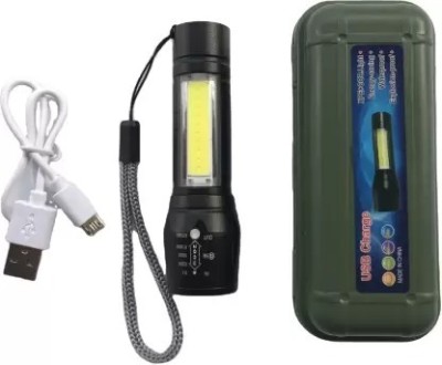 icall Led USB Mini Torch Light, Ultra Brightest Small Flash Light Handheld Pocket Compact Travel Flashlights 1 Pack Led Light(Black)