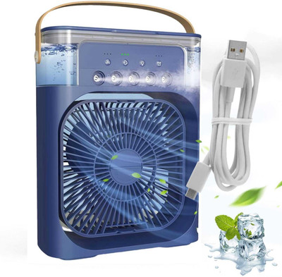 KRITAM Multi Fancy Personal Foldable Portable Desk Table Cooling Portable Double Room/Personal Air Cooler USB Fan, USB Air Cooler, Rechargeable Fan, USB Air Freshener, Led Light, Laptop Accessory(Blue) KRITAM Multi Fancy Personal Foldable Portable Desk Table Cooling Portable Double Room/Personal Air Cooler USB Fan, USB Air Cooler, Rechargeable Fan, USB Air Freshener, Led Light, Laptop Accessory(Blue)