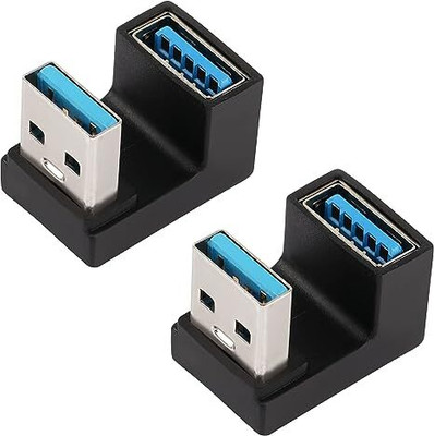 RuhZa U-Shape USB 3.1 Adapter 180 Degree USB A Male to Female Coupler Connector 10Gbps Data Transfer Connector Converter OTG for PC Laptop Power Bank Laptop Accessory(Black)