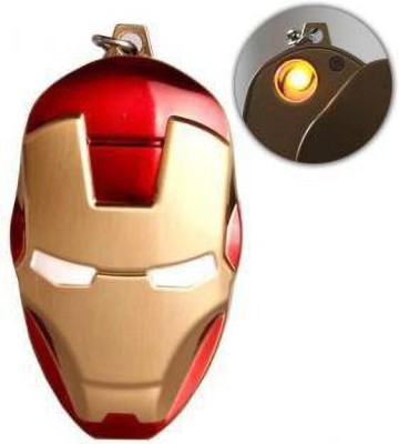 Huayue ™ 2-in-1 Iron Man Avengers Keychain Coil Electric Lighter With Keychain USB Rechargeable Pocket Size Iron Man Helmet Keychain Lighter Cigarette Lighter(Black)