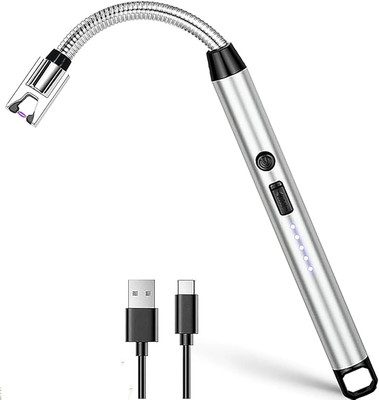 Hiwaga USB hub Rechargeable Electric Gas Lighter for Kitchen Use 360° Flexible Lighter Rechargeable Electric Gas Lighter for Kitchen Use 360° Flexible Neck Arc Lighter Cigarette Lighter, USB Cable(Multicolor)