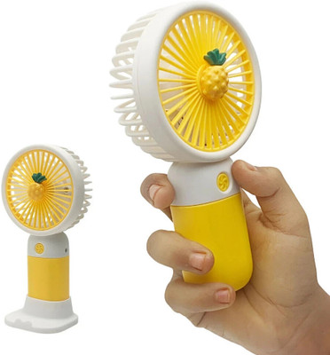 MM telecom Mini Portable Rechargeable Hand Fan With Mobile Stand USB Fan hand fan charging FF51 USB Fan(Yellow)
