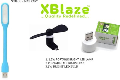 Xblaze USB LED LAMP BIG+MINI USB FAN+1W LAMP(Combo Pack) TT00075 USB Fan(NA)