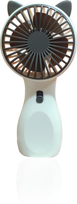 Symbelle USB Hand Fan with Lights - Portable Rechargeable Mini Fan | For Travelling, Desktop, Makeup | Rechargeable Fan, USB Fan(White)