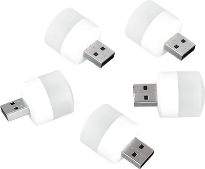 BZILO USB Mini Led Bulb Pack of 5 New USB MINI BULB LIGHT WITH CONNECT ALL MOBILE WALL CHARGER(PACK OF 5) Laptop Accessory(Black)