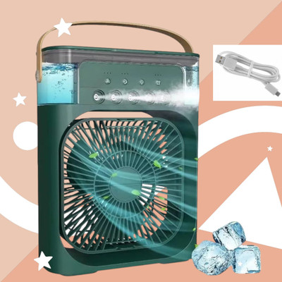 KRITAM Portable Air Conditioner Fan Personal Cooler Desk Fan for Shop, Office, Kitchen Air Conditioners Small AC Quiet Personal Air Cooler Powered Mini Desktop USB Air Cooler(Green)