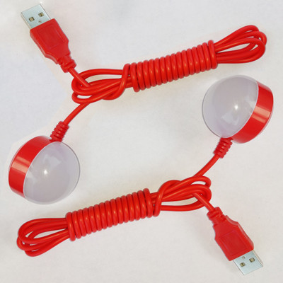 Redbox Portable and Flexible for Laptop, Power Bank and note book USB magnate bulb with long wire(Pack of 2) Led Light(Red)