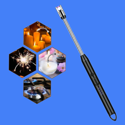 AirSoft Longer Stick Pulse Igniter 360 Flexible Neck C Fast Charging Electric Lighter Rechargealbe Sustainable BD - T USB BBQ Lighter - 1 Cigarette Lighter(Multicolor)