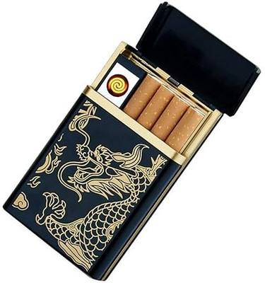 AERALUX FLAMEMATE Cigarette Pack Holder fmlc 01 Cigarette Lighter(Gold)