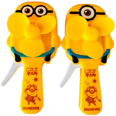 CRAFTY FARMS USB Rechargeable Mini Portable Hand Fan 1200Amh Yellow (Pack Of 2) With Noise Cancelling Design 1200Amh Battery Operated Personal Fan for Women USB Air Cooler(Yellow)
